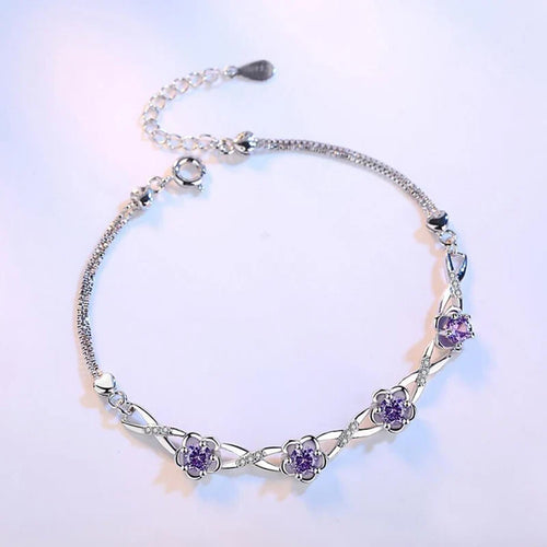Crystal Floral Infinity Bracelet
