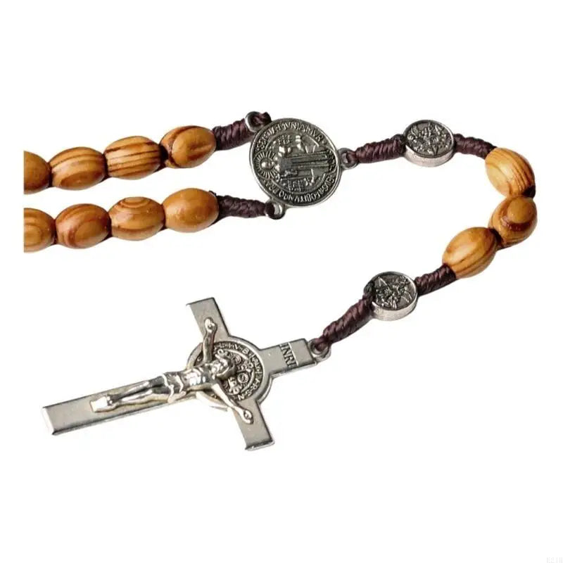 St. Benedict Natural Olive Wood Rosary with Crucifix