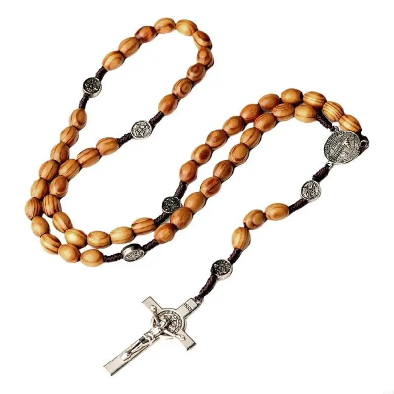 St. Benedict Natural Olive Wood Rosary with Crucifix
