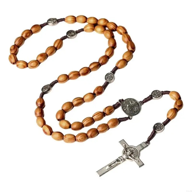 St. Benedict Natural Olive Wood Rosary with Crucifix