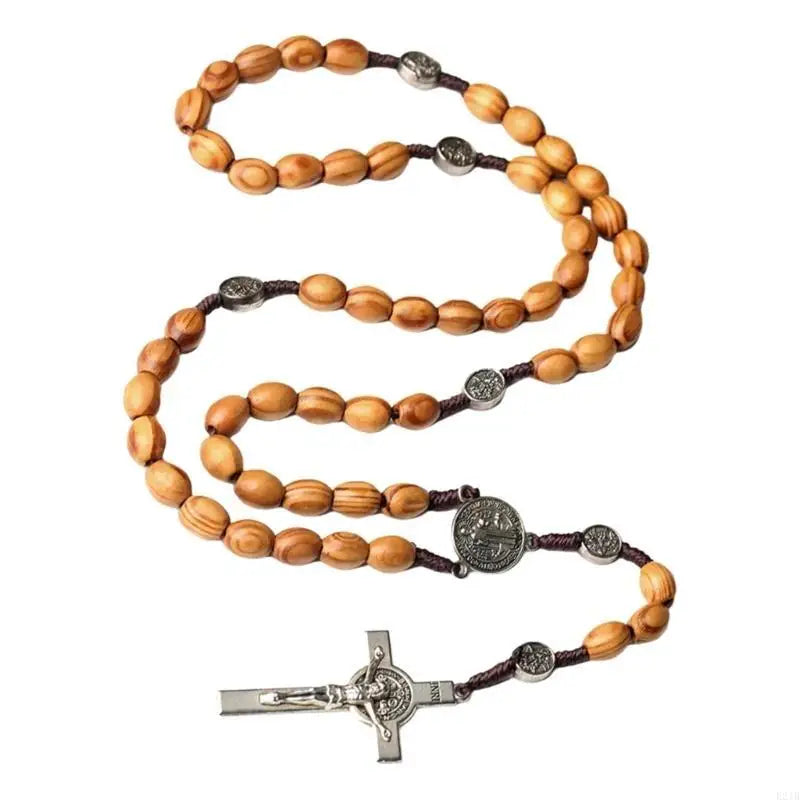 St. Benedict Natural Olive Wood Rosary with Crucifix